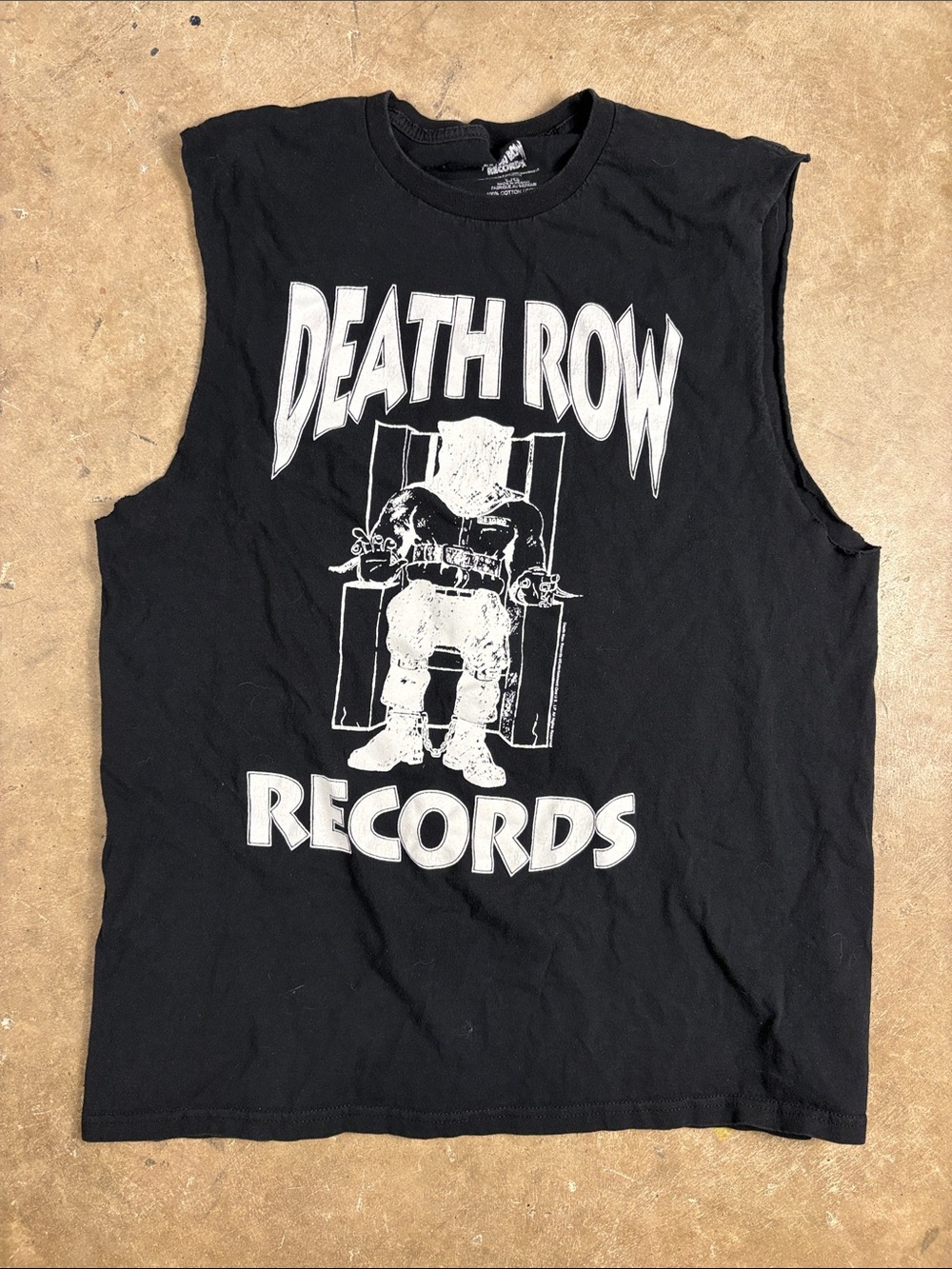 Men’s Large Death Row Records Black Graphic Muscle Tee